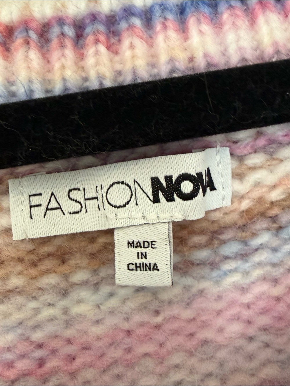 Fashion Nova Colorful Knit Off the Shoulder Sweater - Picture 3 of 4
